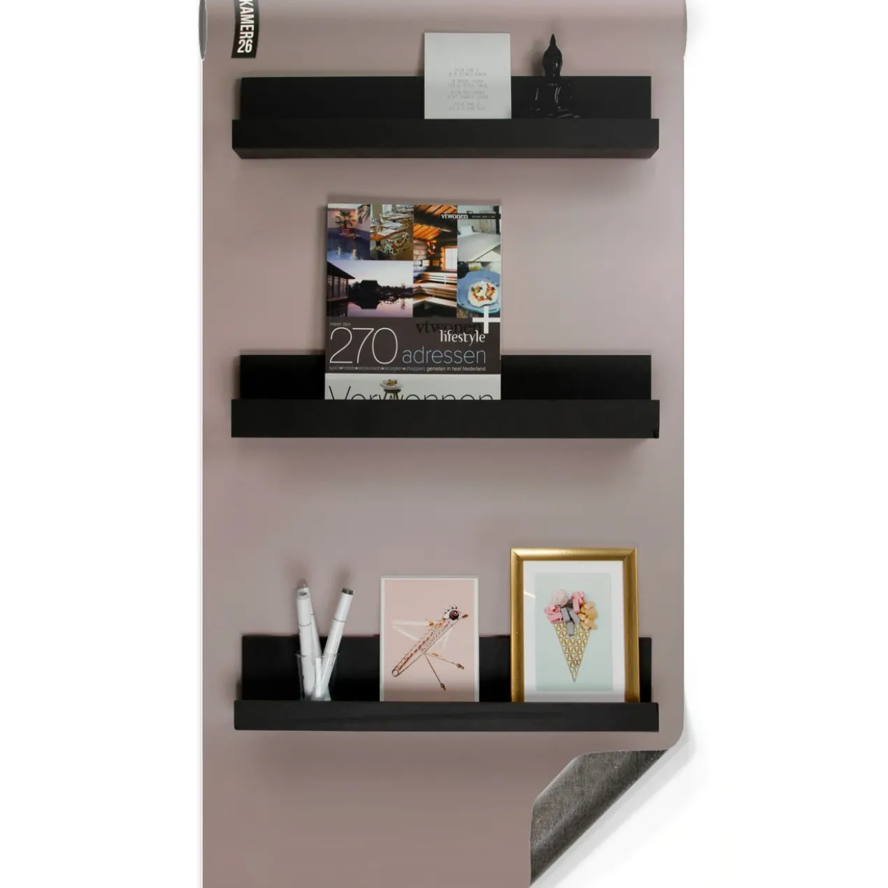 Magneetbehang luxe krijtbord heartwood 100x250 cm