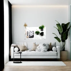 Magneetbord dessin - marmer wit 60x100 cm