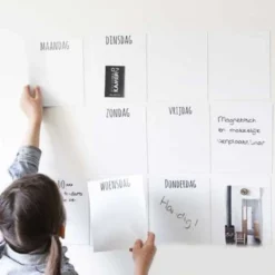 Magneetbord mat - krijtbord wit 60x140 cm
