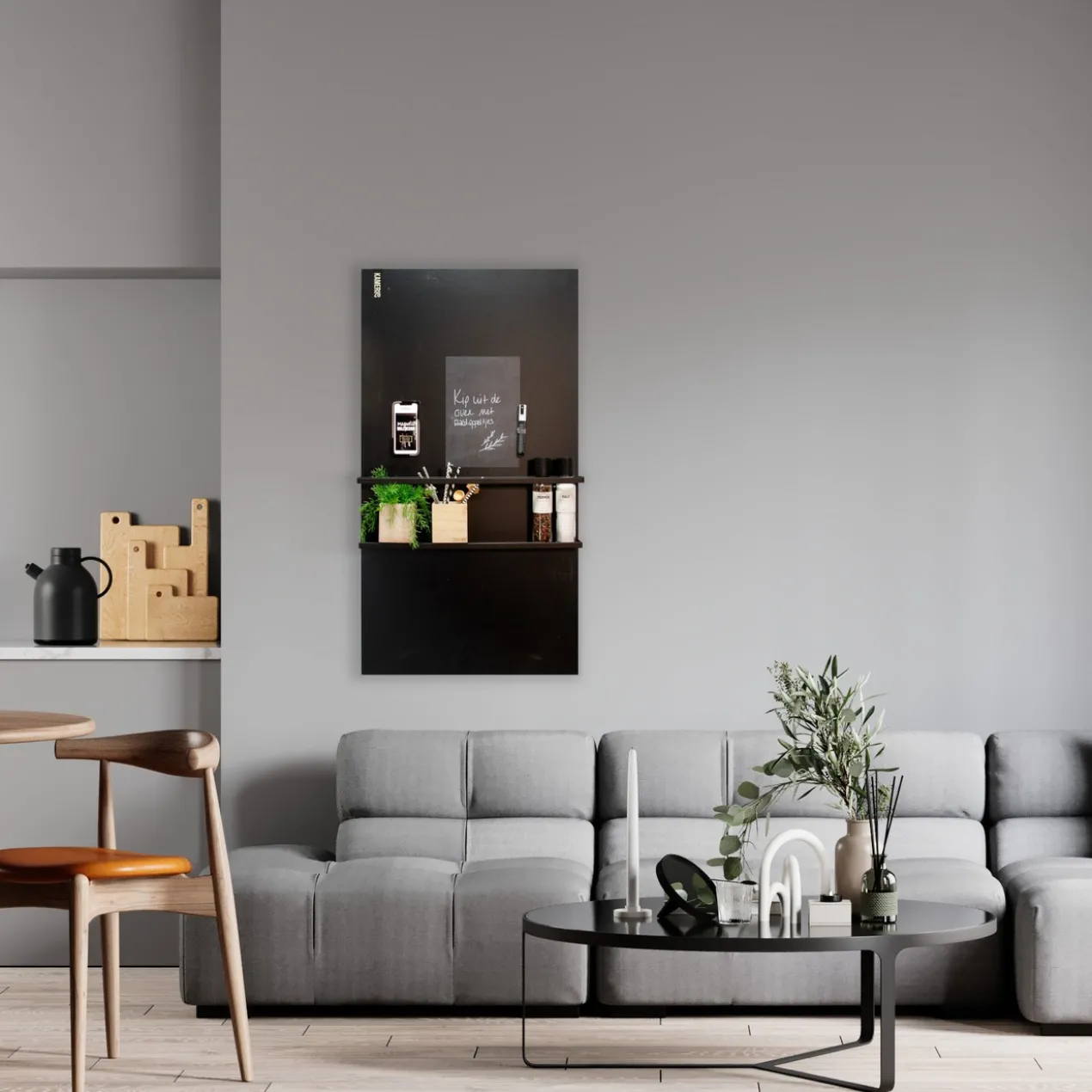 Magneetbord mat - krijtbord zwart 60x100 cm