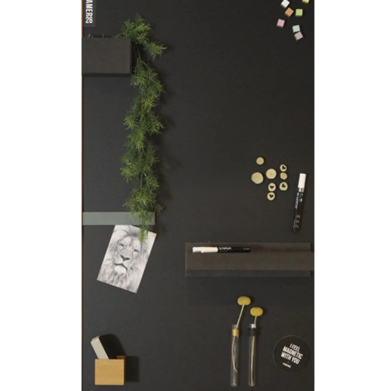 Magneetbord mat - krijtbord zwart 60x140 cm