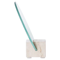 Make-up spiegel Rixt met travertijn standaard Beige