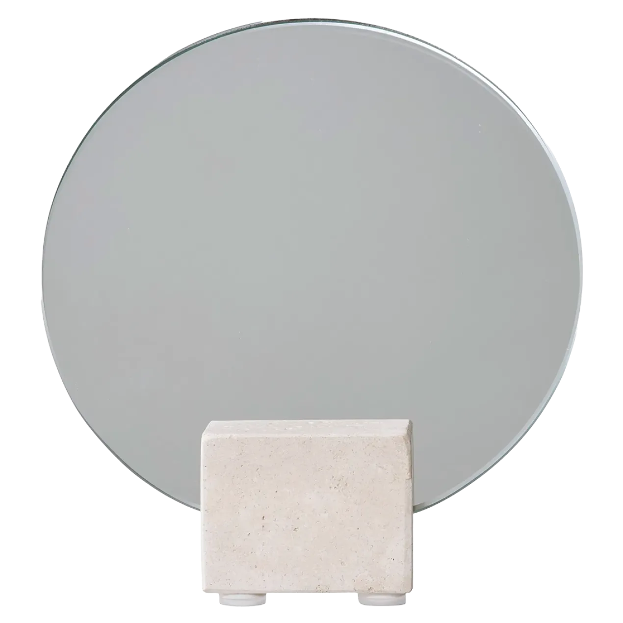 Make-up spiegel Rixt met travertijn standaard Beige