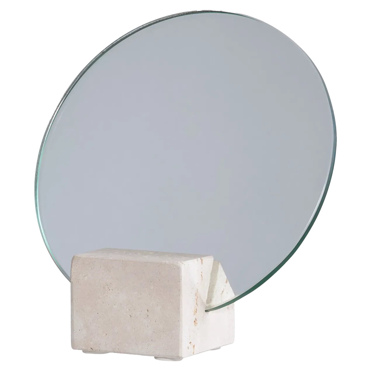Make-up spiegel Rixt met travertijn standaard Beige