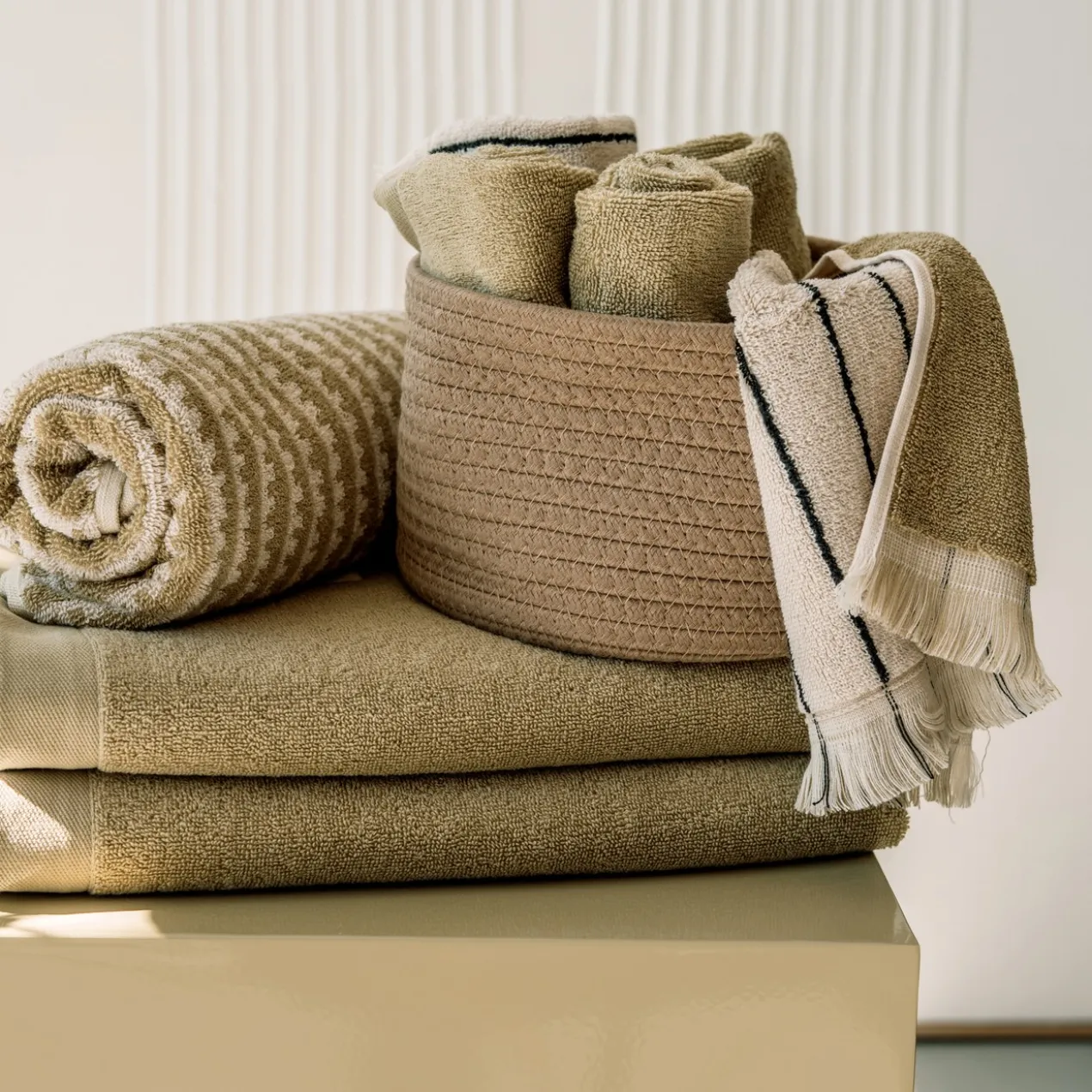 Mand Boas warm beige - set van 2