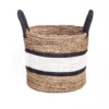 Mand naturel/wit/zwarte band en handvatten M