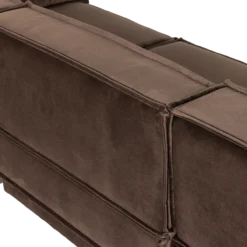 Manu chaise longue bank links velvet bruin [fsc]