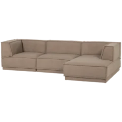 Manu chaise longue bank rechts teddy taupe [fsc]