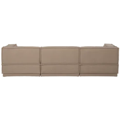Manu chaise longue bank rechts teddy taupe [fsc]