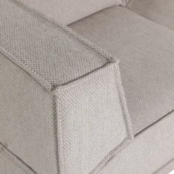 Manu chaise longue bank rechts grove chenille naturel [fsc]