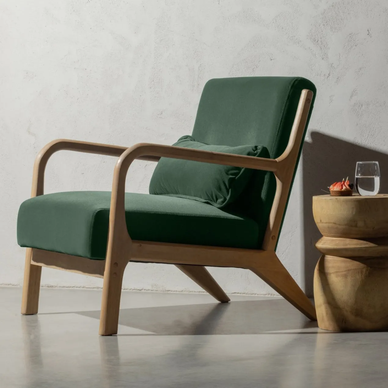 Mark fauteuil velvet flesgroen