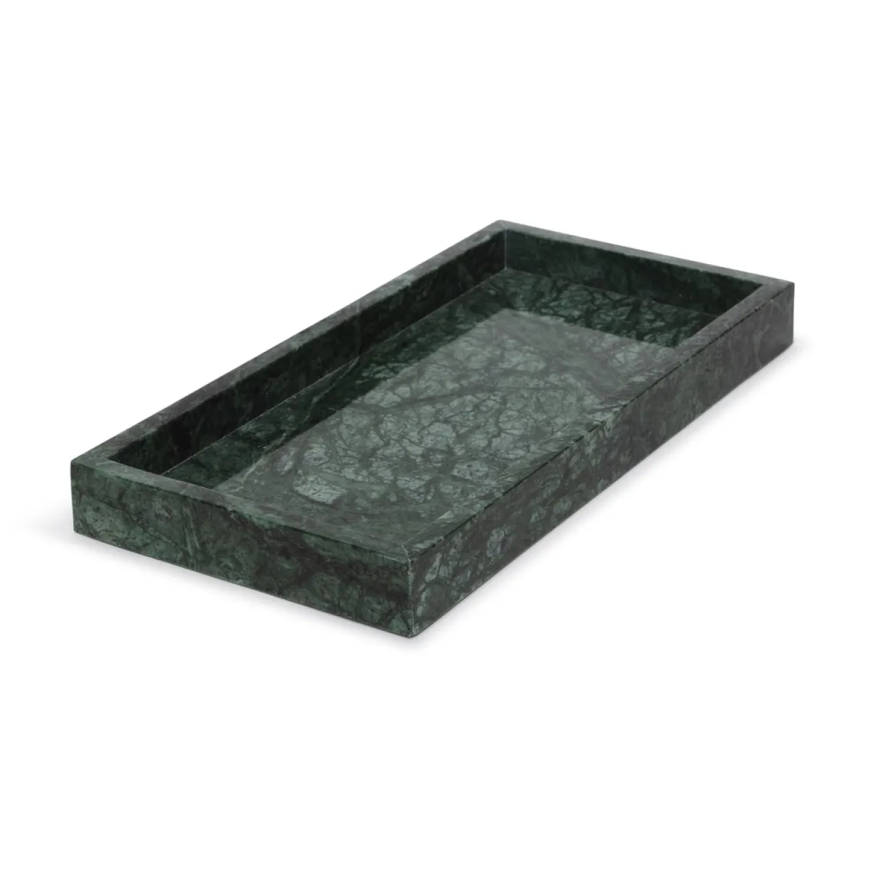 Marmer dienblad met rand tray 15x30cm groen