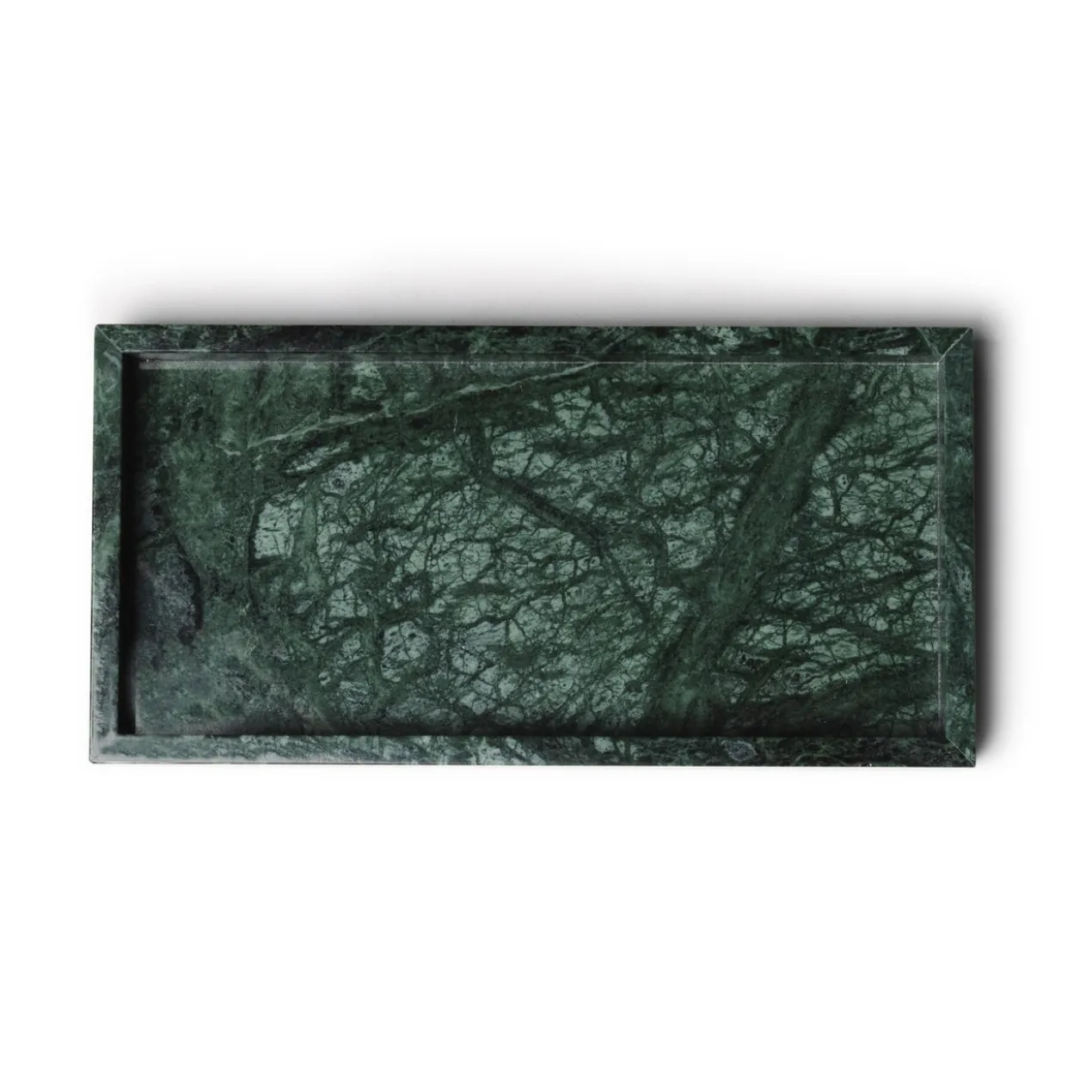 Marmer dienblad met rand tray 15x30cm groen