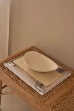 Marmer dienblad rechthoek M beige 15x30cm
