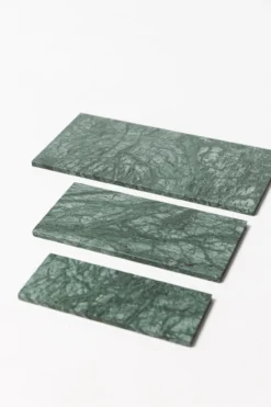 Marmer dienblad rechthoek M groen 15x30cm