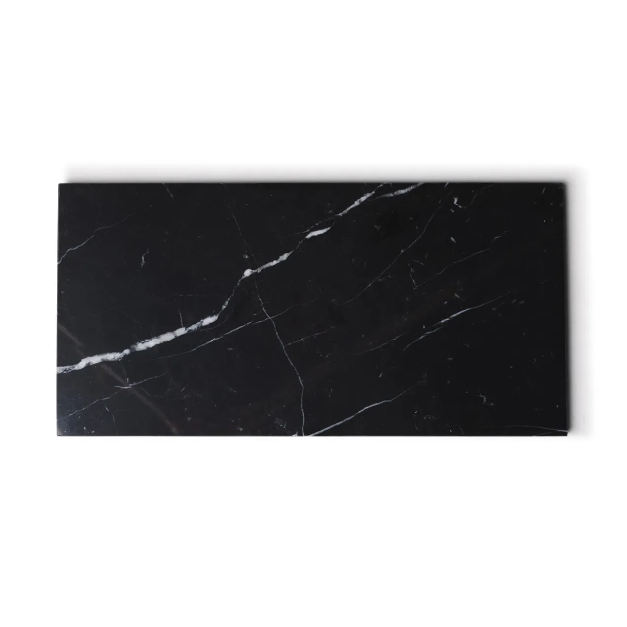 Marmer dienblad rechthoek M zwart 15x30cm