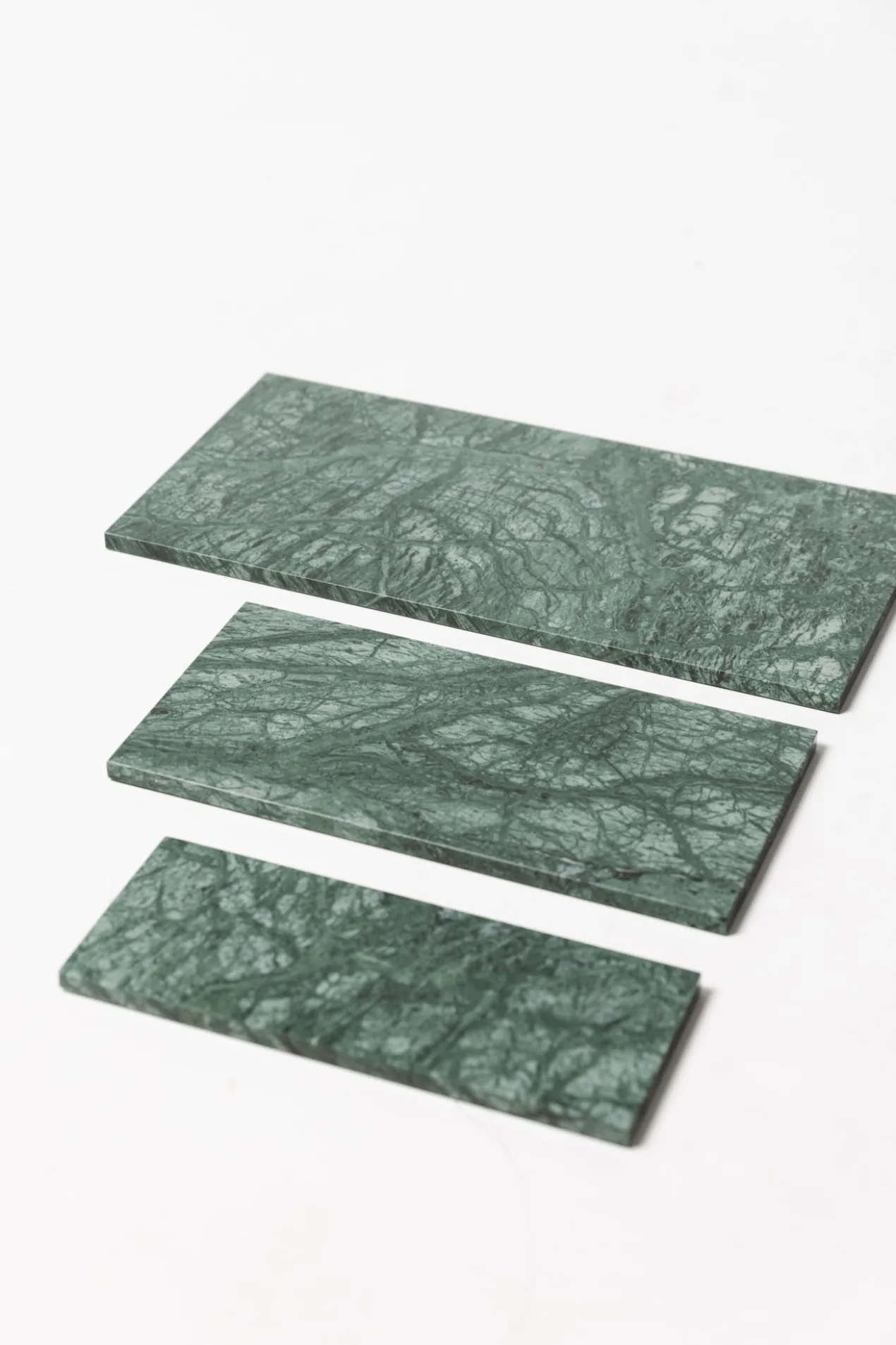 Marmer dienblad rechthoek S groen 10x25cm