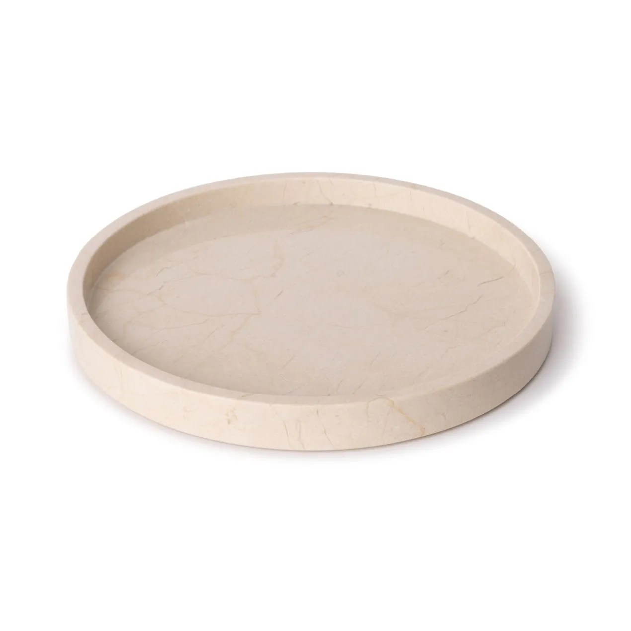 Marmer dienblad rond met rand Ø30cm beige
