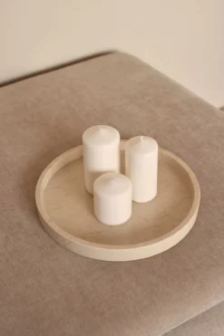 Marmer dienblad rond met rand Ø30cm beige