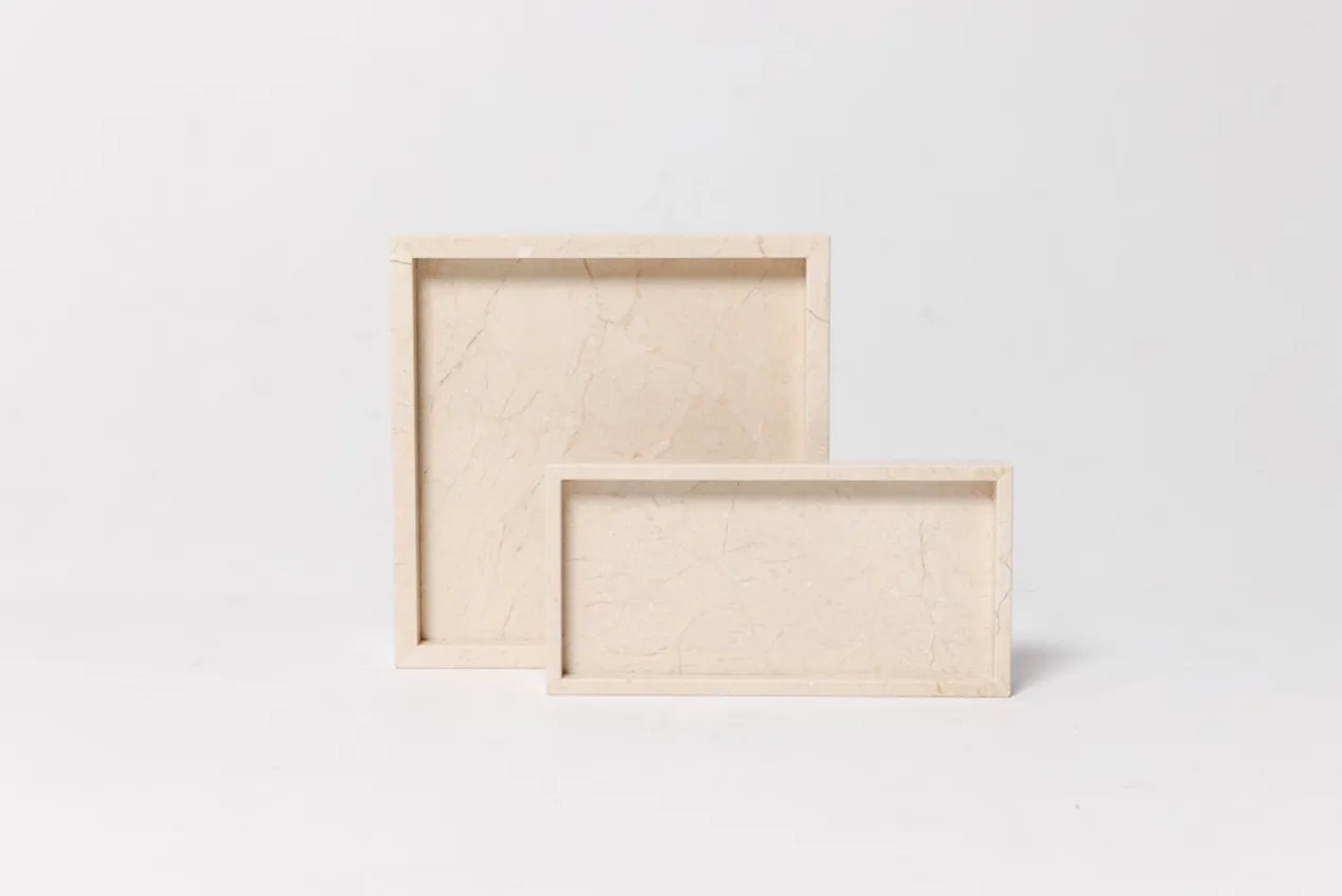 Marmer dienblad tray 15x30cm beige