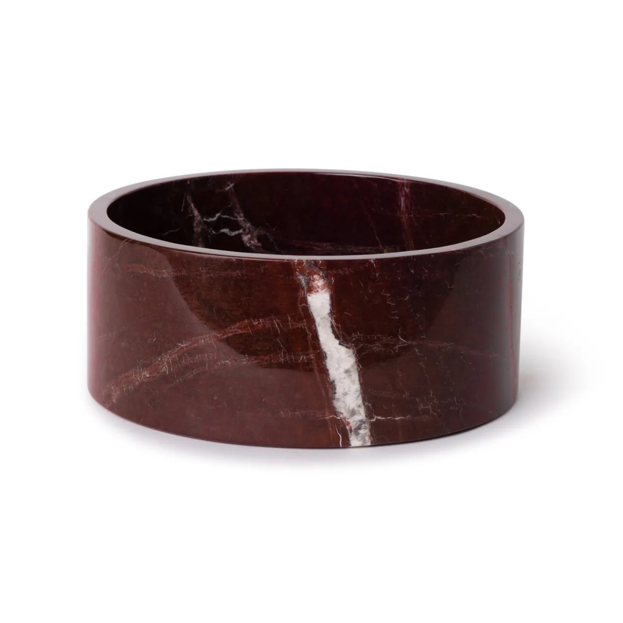 Marmer fruitschaal rood 24x10cm