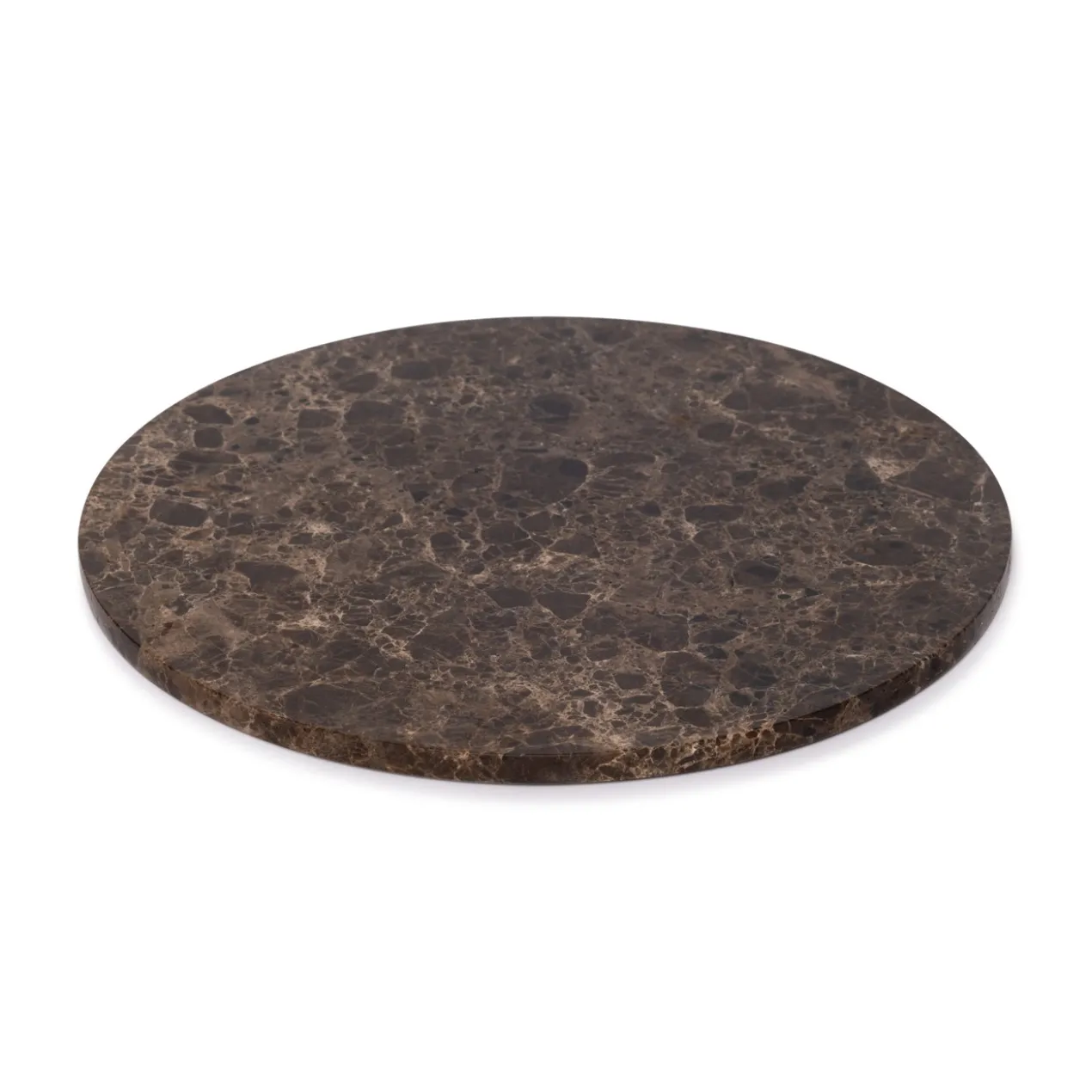 Marmer rond dienblad Ø30cm bruin