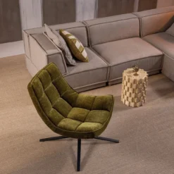 Maudi draaifauteuil chenille structuur groen