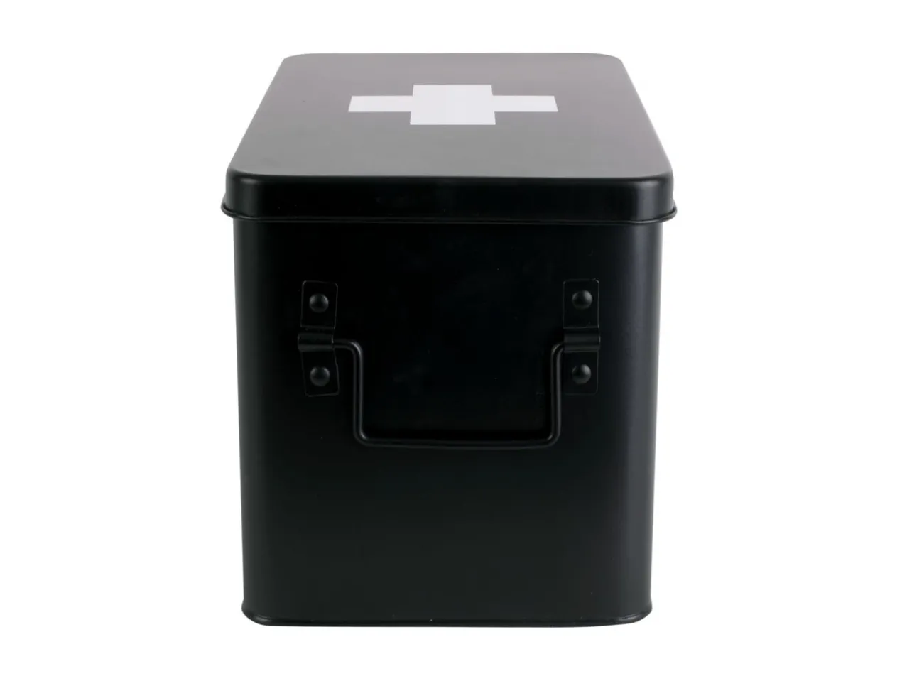 Medicine storage box large metal matt black