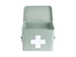 Medicine storage box medium metal matt grayed jade