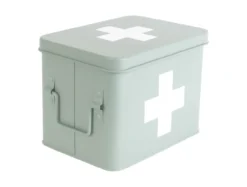 Medicine storage box medium metal matt grayed jade