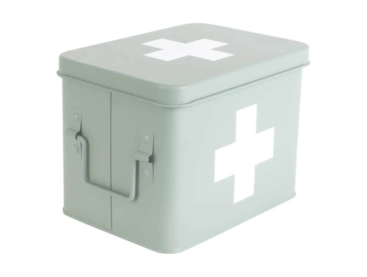 Medicine storage box medium metal matt grayed jade