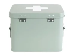 Medicine storage box medium metal matt grayed jade