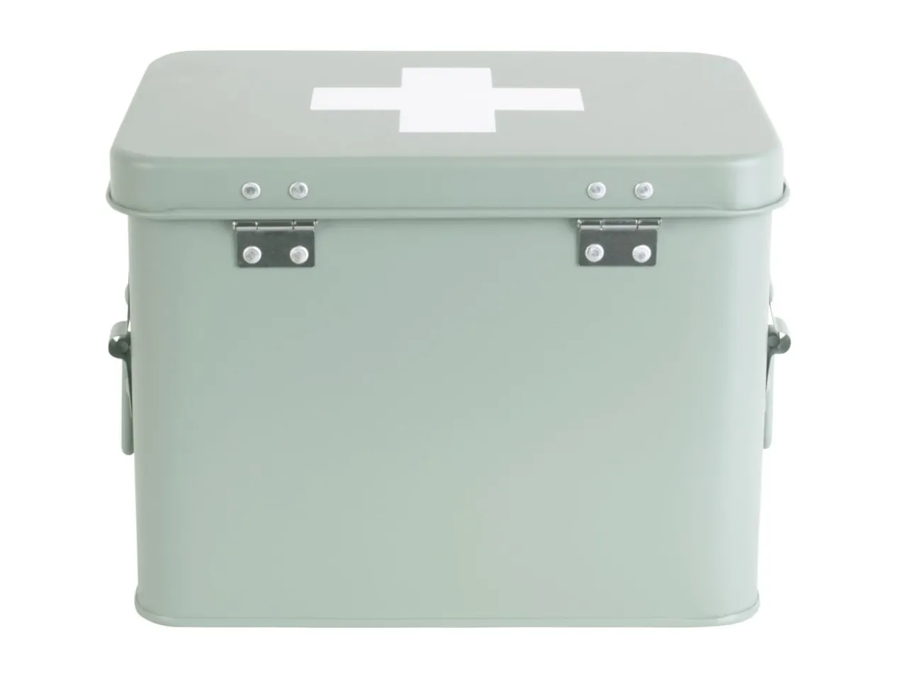 Medicine storage box medium metal matt grayed jade