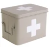 Medicine storage box medium metal matt warm grey