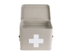 Medicine storage box medium metal matt warm grey