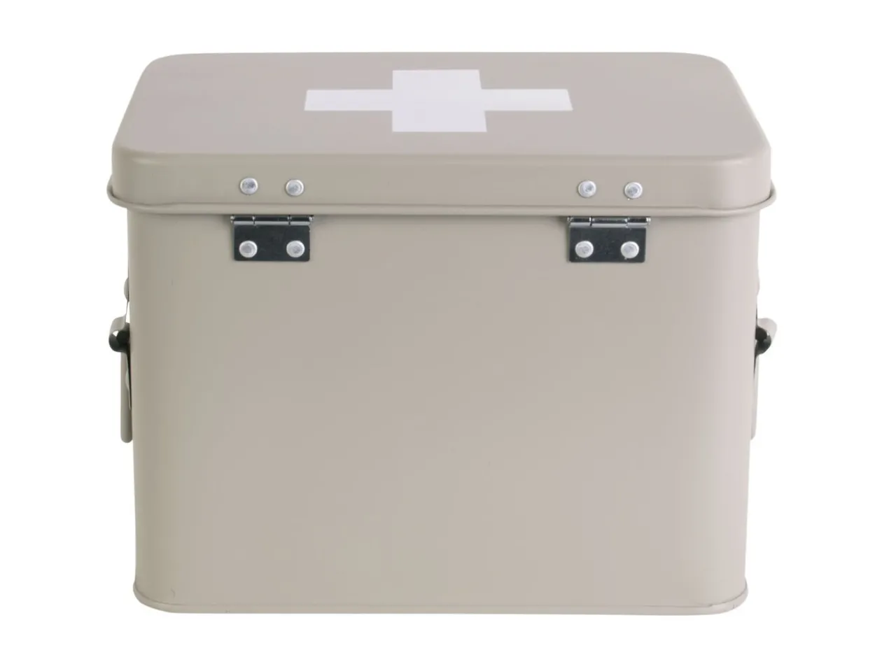Medicine storage box medium metal matt warm grey