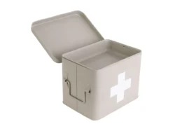Medicine storage box medium metal matt warm grey