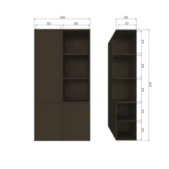 Meggy opbergkast links 108 cm grenen middenbruin [fsc]