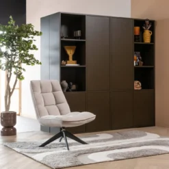 Meggy opbergkast links 108 cm grenen middenbruin [fsc]