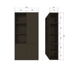 Meggy opbergkast rechts 108 cm grenen middenbruin [fsc]