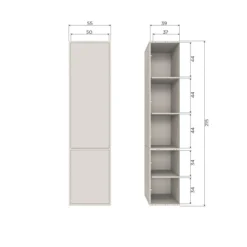 Meggy smalle opbergkast 55 cm grenen dust [fsc]