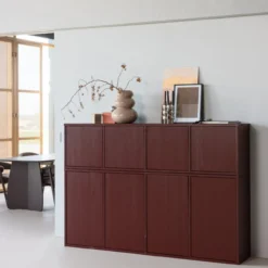 Merel tv meubel grenen bordeauxrood [fsc]