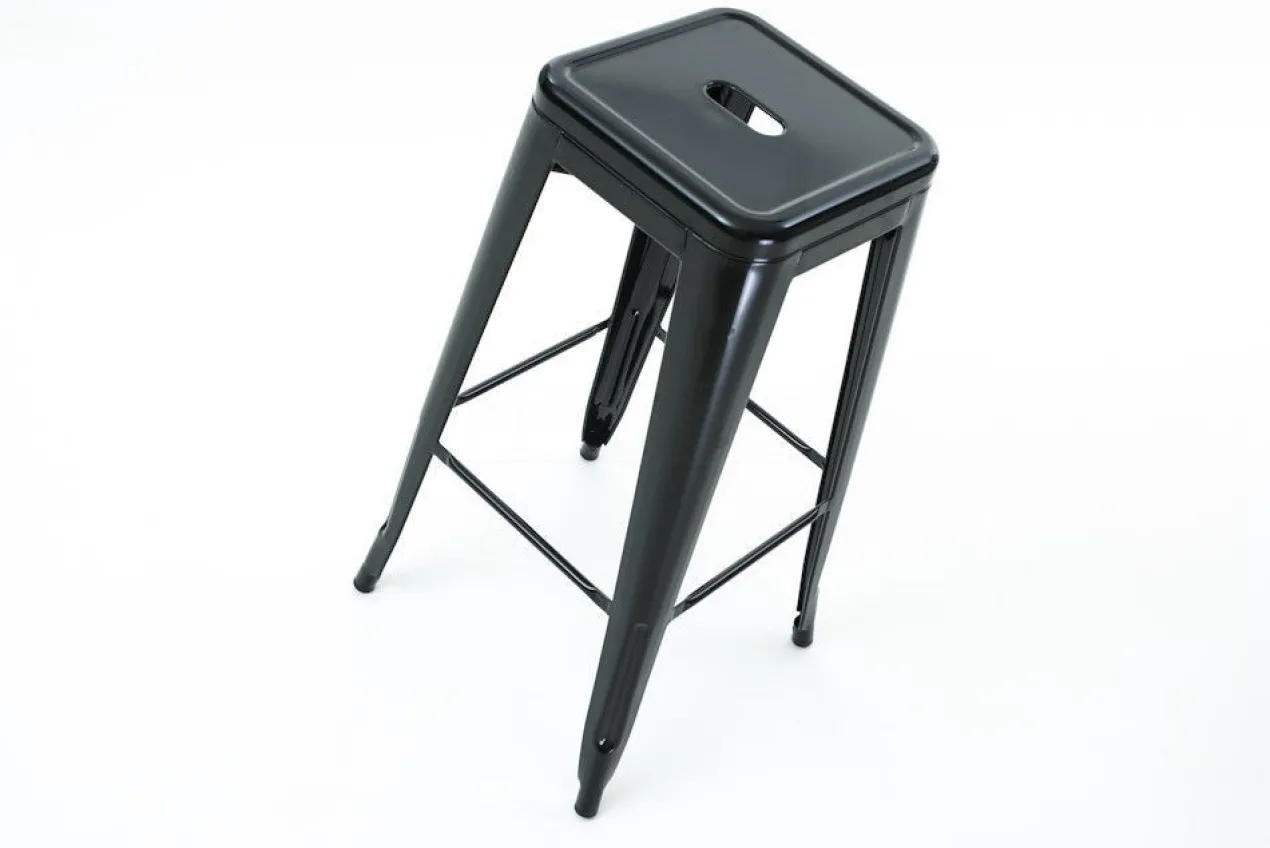 Metalen barkruk Café (zithoogte 65 cm) Zwart