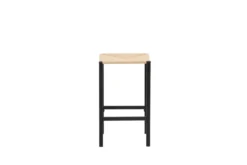 Metalen barkruk Roan - met rotan zitting - 66 cm Zwart