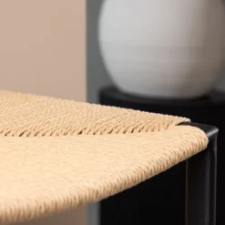 Metalen barkruk Roan zwart - met rotan zitting - 66 cm