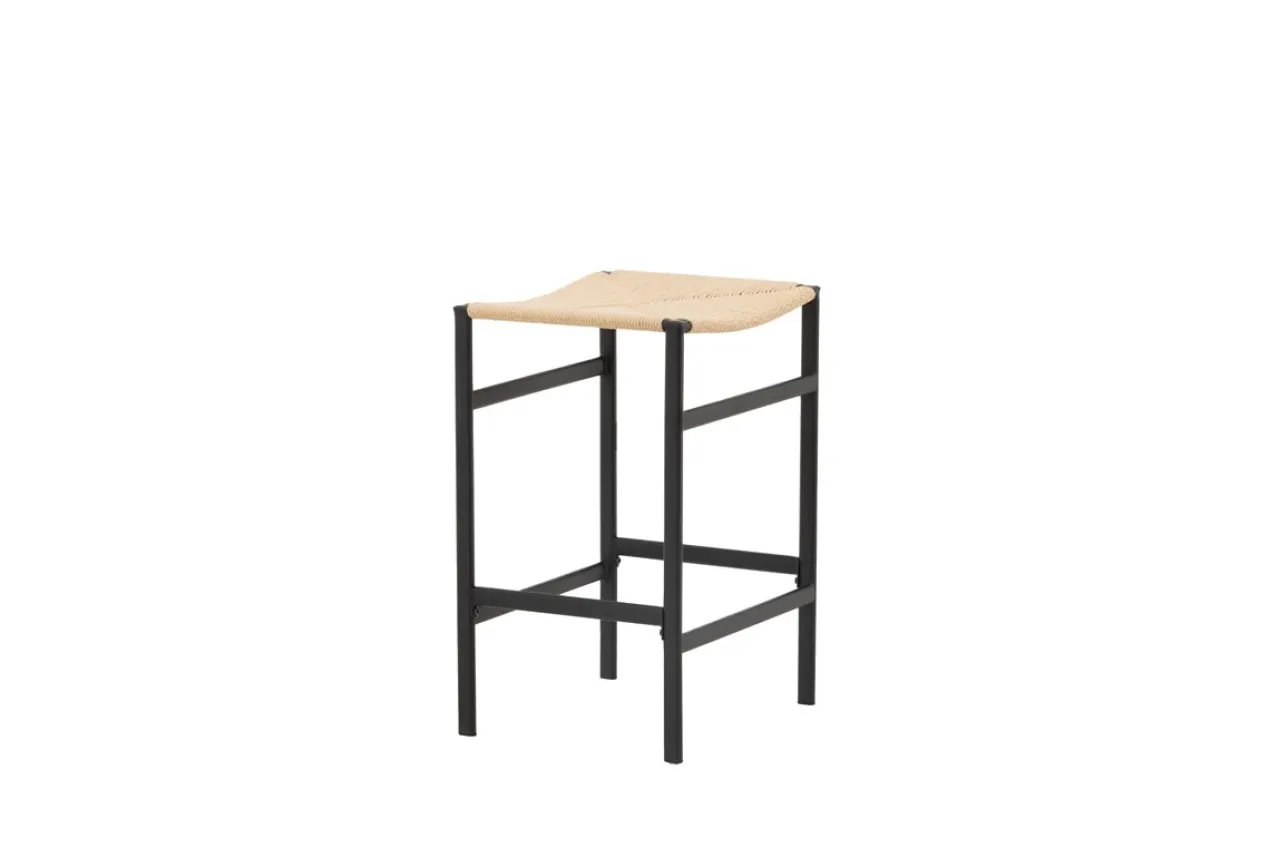 Metalen barkruk Roan zwart - met rotan zitting - 66 cm