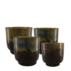 Metalen bloempot set van 3 Metalen bloempot set van 4