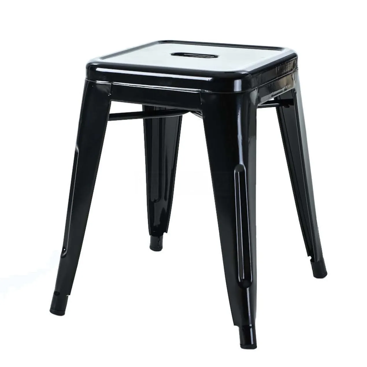 Metalen krukje Café (zithoogte 45 cm) Zwart