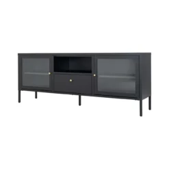 Metalen tv-meubel James - 160 x 35 cm Zwart