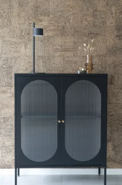 Metalen vitrinekast Abbey - 90 x 110 cm Zwart